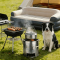 Portable Mini Outdoor Fire Pit Stove, BBQ Enclosure Fireplace, Multi-Functional Charcoal Stove, Camping Wild Cooking Wood Stove, Tea Boiling, Heating, BBQ & Rice Cooking