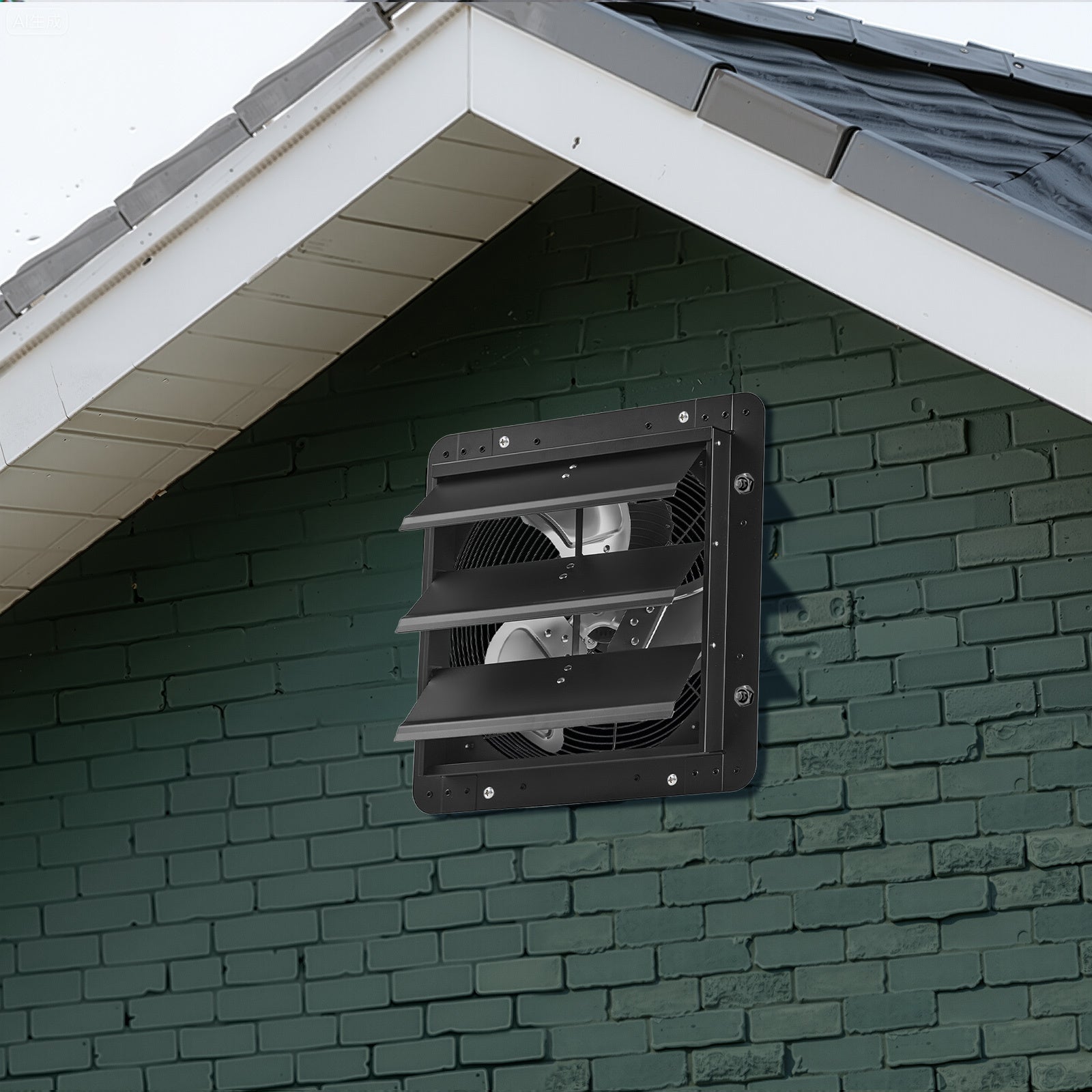 VEVOR 10/12/14/20/24 Inch Window Shutter Exhaust Fan, Wall Mounted Attic Vent Fan with Variable Speed Controller, AC Motor, Heavy Gauge Steel, Low Noise, Black, Ideal for Shed Garage Greenhouse Ventilation Cooling
