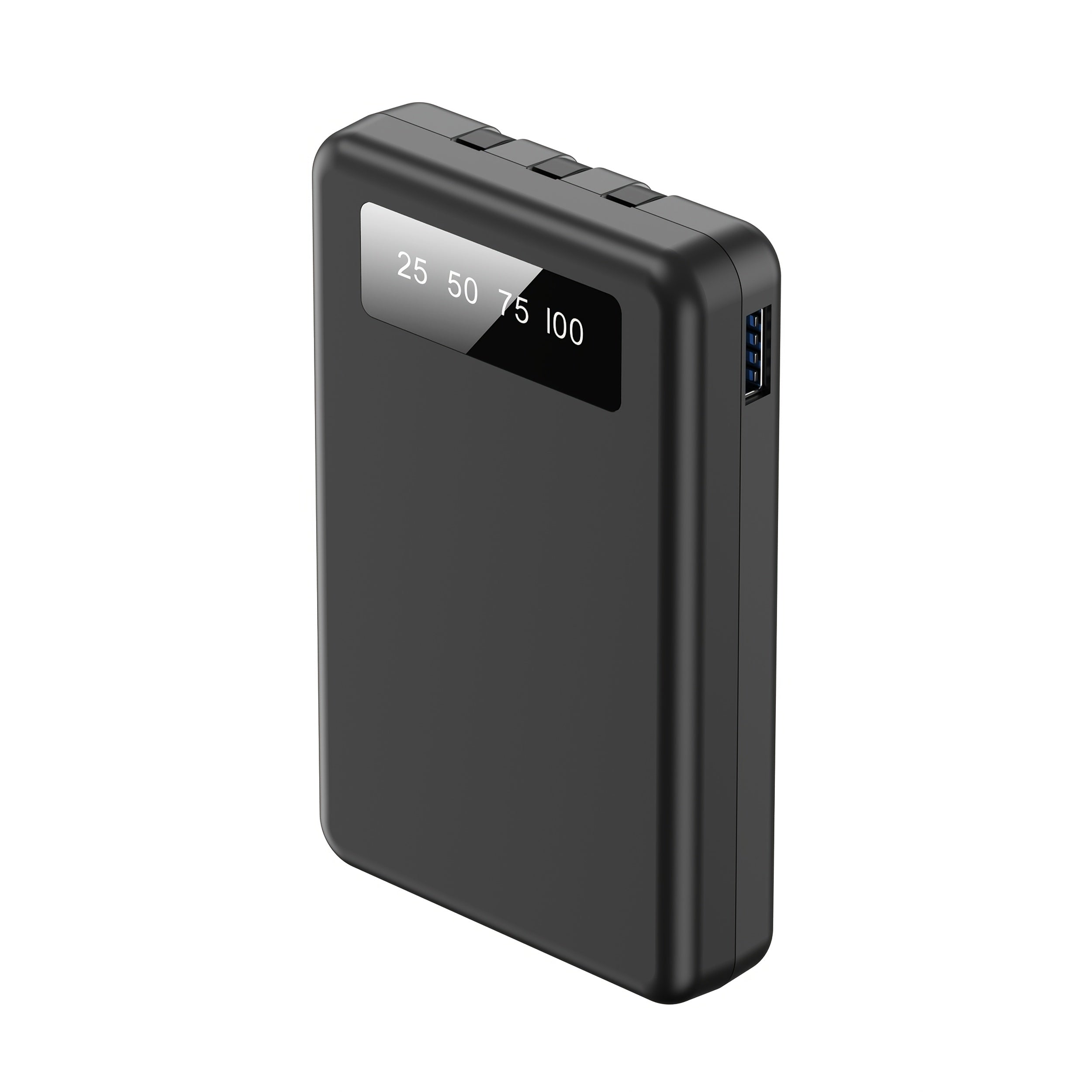 Portable Power Bank, Lightweight And Compact, 5000mAh/10000mAh, Mini Version with Built-in Cable, Can Charge 4 Devices Simultaneously with Type-C Input, LED Indicator Showing Remaining Capacity, Easy to Carry, Compact Charger with Built-in USB-C