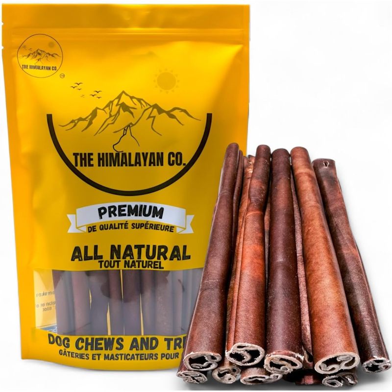 狗狗牛胶原蛋白棒 | 持久易消化， 无异味， 无生皮， Bully Stick 替代品 牙齿清洁零食 (12 英寸，7.05 盎司) - 适合所有犬种尺寸