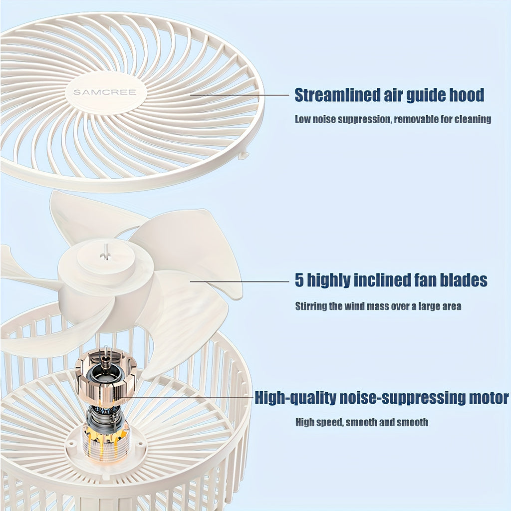 1 Piece Portable Foldable Fan, 360° Adjustable Quiet Circulating Wind, Ideal for Home Office School Supplies, Perfect Holiday Gift, Summer Comfort Essential