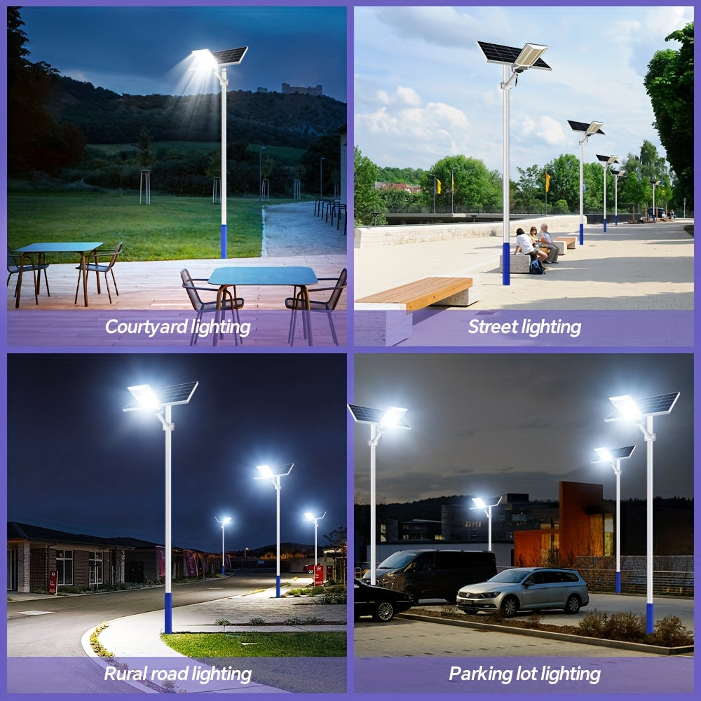 1 Piece Solar Outdoor Wide Angle Lighting, 232 LED Convex Lens Beads, Super Bright Large Street Light, Water Resistant, 6500K White Light, Split-Type Wall Mount Exterior Wall Light, with Remote Control, with 18000mAh Large Capacity Battery