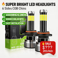 2-Pack 10-Sided 360° Illumination LED Headlights H1 H3 H7 H11/H8/H9 880/881/H27 9005/HB3/H10 9006/HB4 9012 H4/HB2/9003 9004/HB1 9007/HB5 H13/9008 High/Low Beam Integrated Headlights, Error-Free Plug-and-Play