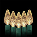 C6 灯泡圣诞灯带计时器 - 50 LED 16.4 英尺草莓电池串灯，用于室外室内 - 迷你照明装饰庭院花环花环派对圣诞树圣诞装饰品