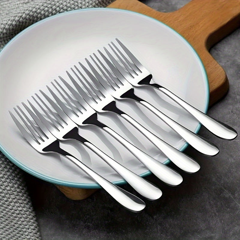 Stainless Steel Dinner Forks, Silver, 6-Piece Set – For Kitchen / Dining Room / Restaurant – Food Safe
