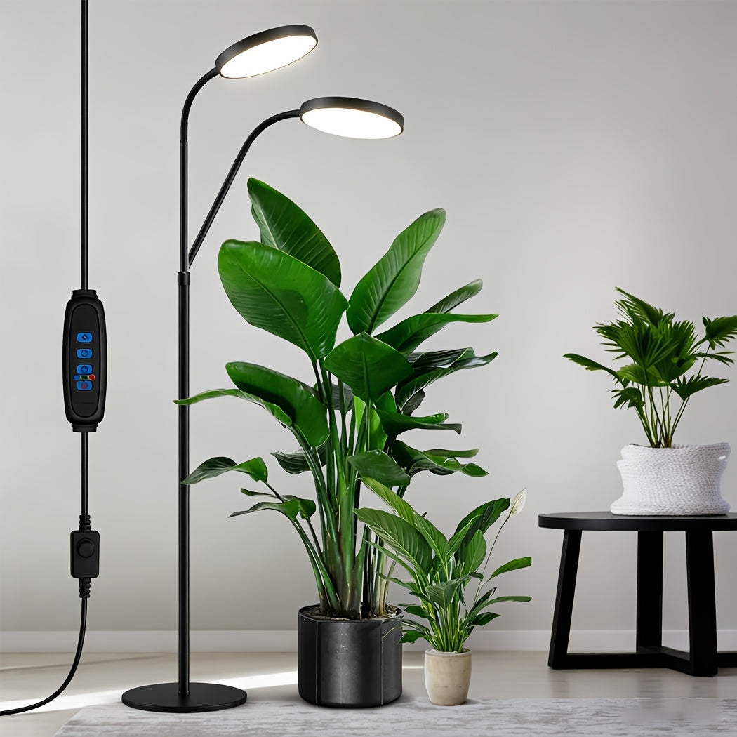 Floor-Standing Grow Light for Indoor Plants, Full-Spectrum Plant Light Bar with 68" (Approx. 172.7 cm) Stand, Suitable for Large Tall Plants, White Ring Grow Light Bar, 6/12/16H Timer, 3 Light Modes, 5 Dimming Levels