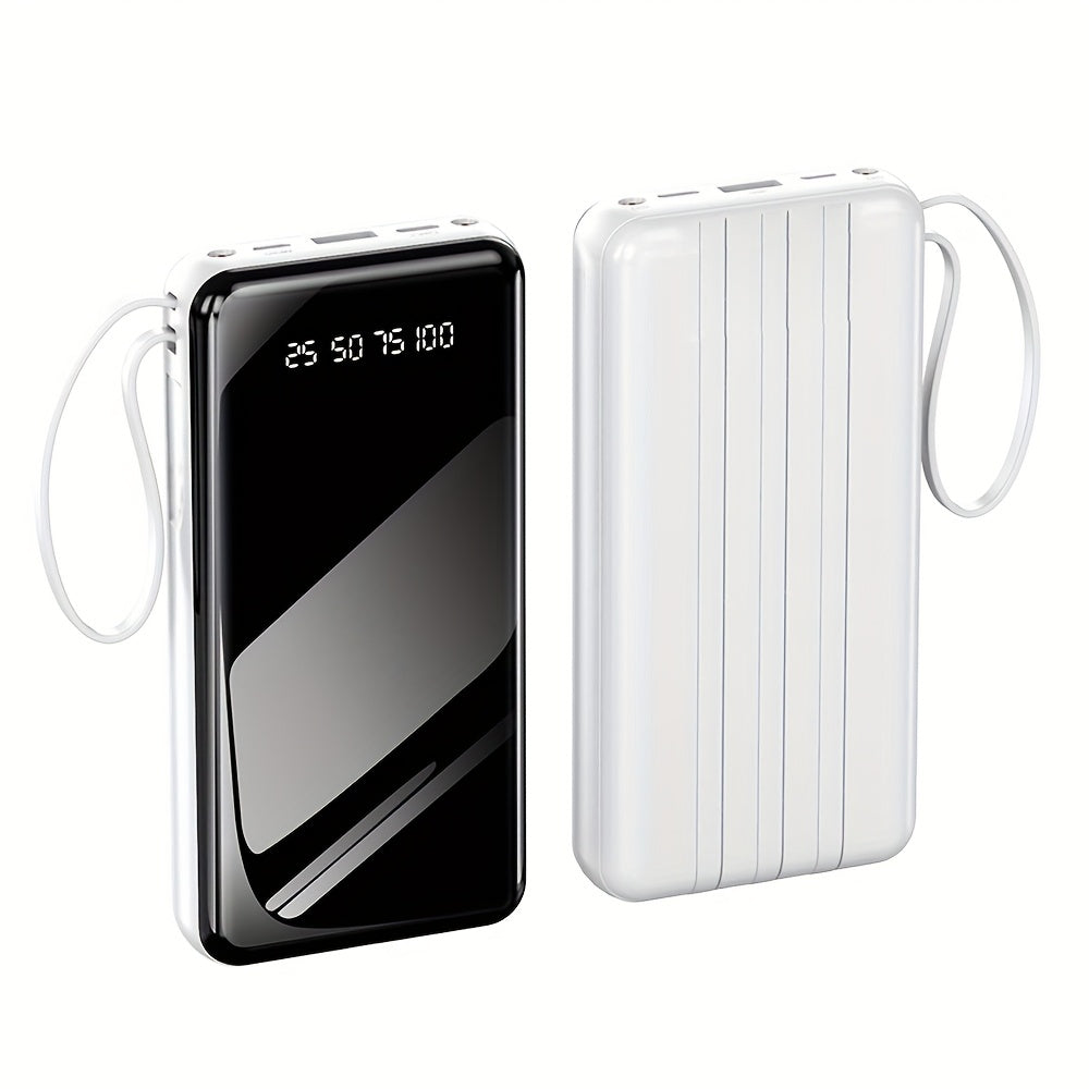 40000mAh/ 50000mAh 電力銀行便攜式充電器 2.1A 快速充電外部電池包電力銀行帶有電纜 LED 燈兼容智能手機，適用於 for iphone、 for iPad、 for Samsung 和市場上大多數智能裝置