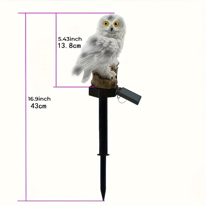 1 Piece Solar Garden Stake Light, Realistic LED Owl Lawn Light, Outdoor Landscape Lighting for Villas, Gardens, Parks, Pathways with Auto-Switching Function