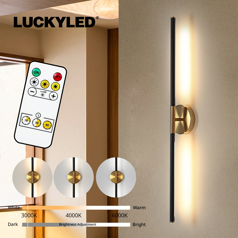 Rechargeable 31.5-Inch Indoor Wall Light, Gold, Adjustable Color Temperature, Home Decoration
