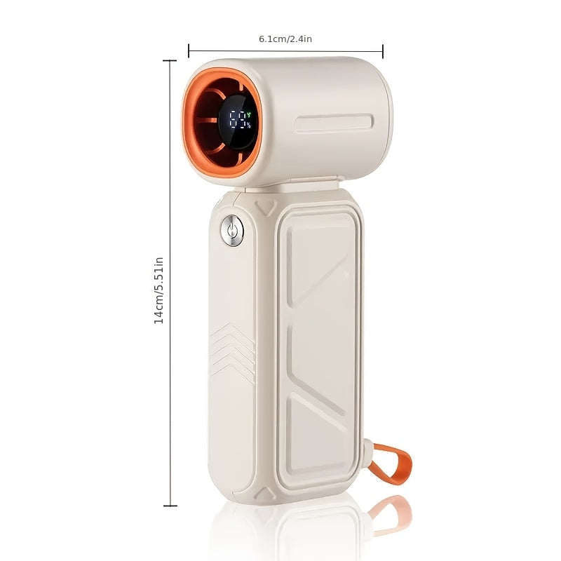 Portable Rechargeable Handheld Fan, 8000mAh Power Bank for Phone Charging, Built-in Phone Holder, USB Charging Neck Hanging Fan, Ideal for Office, Outdoor Camping and Picnic, Perfect Gift for Family, Friends, Valentine's Day and Christmas