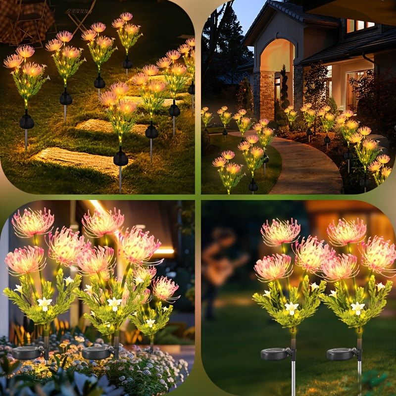Solar Lycoris Garden Light - Landscape Lighting Outdoor Ground Light, Suitable for All Season Garden, Courtyard and Lawn Decoration, Mother's Day, Father's Day, Thanksgiving, Christmas, Valentine's Day, Wedding, New Year Decoration