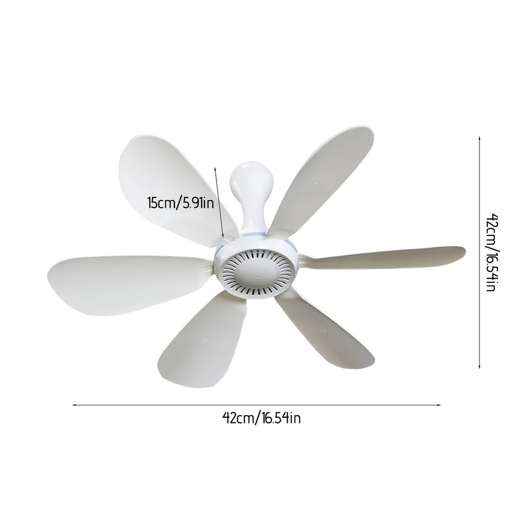SENBOWE Silent Ceiling Fan - Ultra-Quiet Portable USB-Powered Hanging Fan with Sturdy Hook, Ideal for Camping, Dorm, Office, Bedroom - No Remote Needed, USB Cooling Fan, Portable Fan, Camping Gear
