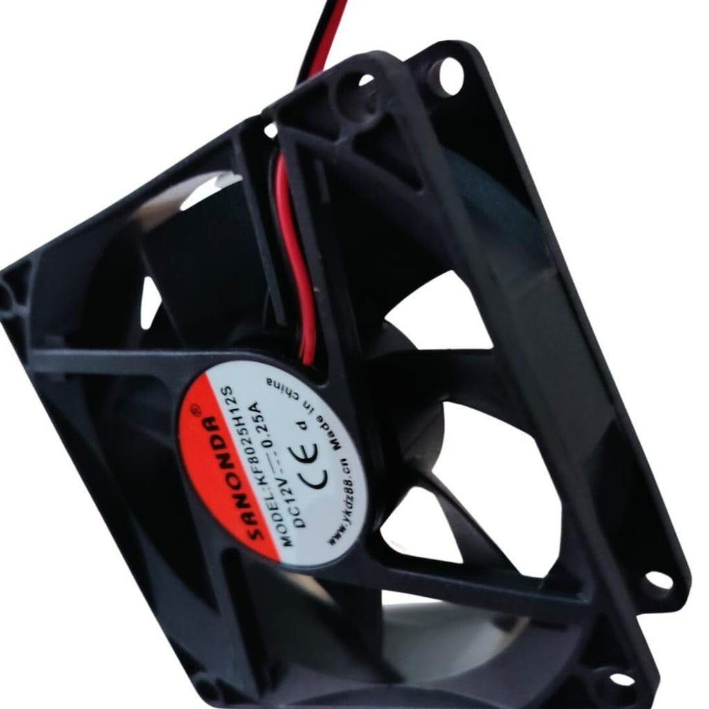 80mm x 80mm x 25mm 12V Cooling Fan, Ultra Quiet High Efficiency Heat Dissipation Fan with Excellent Cooling Performance