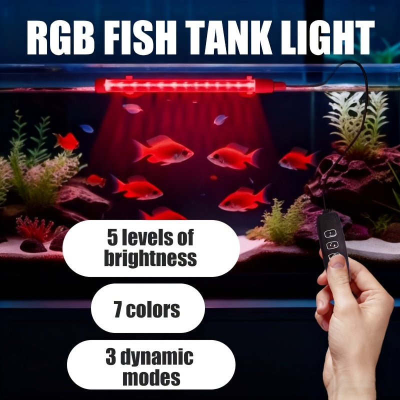 RGBW智能灯，USB供电，3种定时模式，防水材质，多种灯光模式，调光调色，动态模式，适合水族箱鱼缸卧室客厅橱柜走廊装饰