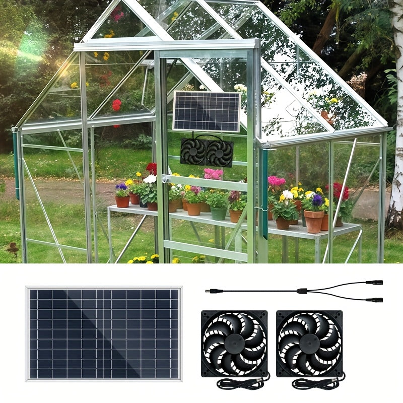 1PC Solar Panel for Courtyard, Villa, Chicken Coop, Pet House & Window Exhaust, Solar Panel with 1PC/2PCS Fan Kit, Battery-Free Operation
