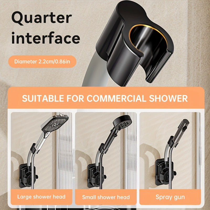Musurjoy Bathroom Shower System Wall Mount Shower Head Holder - Adjustable Angle Shower Bracket, Silver Black Gray, No-Drill Wall Mount, Father's Day Gift, New Summer Product