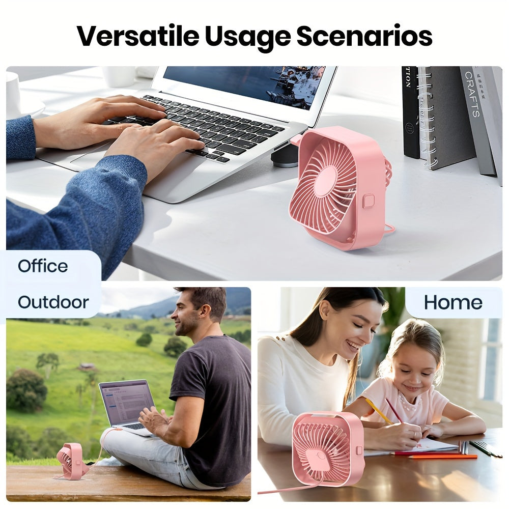 RV Fan, TOPK K51 Mini USB Desk Fan, Premium Brushless Motor, Quiet Operation, High Airflow, Elegant Design, Perfect for Bedroom or Personal Use on Small Tables