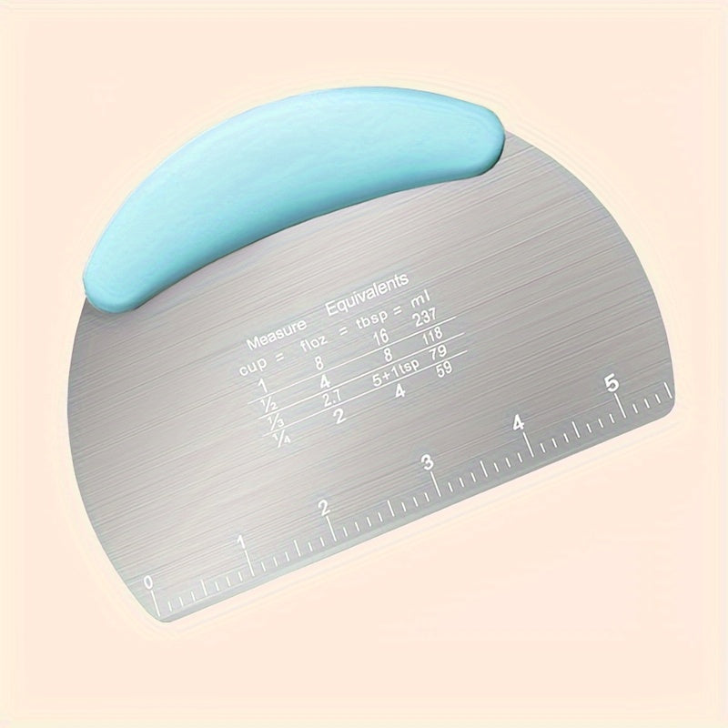 1PC Dough Scraper, Stainless Steel Cutter, Food Scraper, Pastry Dividing Tool, Bread and Bakery Cutting Board, Baking Kitchen Gadget
