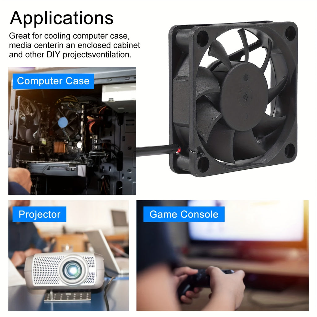 2 Pack 60mm DC 5V USB Fan, 6015 Brushless Cooling Fan 60mmx60mmx15mm 5V USB, Suitable for PC Case Heatsink Raspberry Pi Cooler