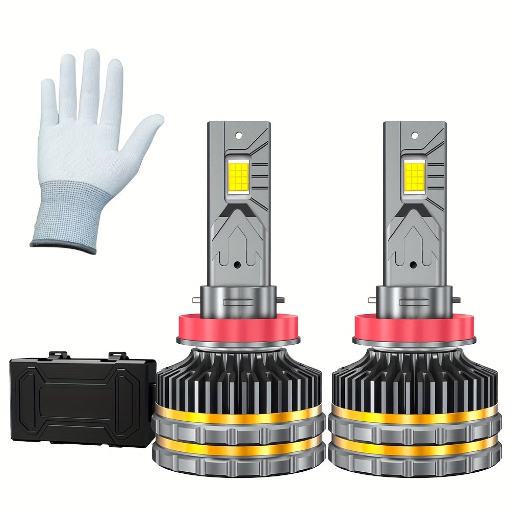 2個H11 H4 H7 LED CANBUS H1 H8 H9 HB3 HB4 9005 9006 9012 HIR2 9007 HB5 9008 H13 LED大燈 280W高功率 6000K汽車前燈燈泡 12V 24V