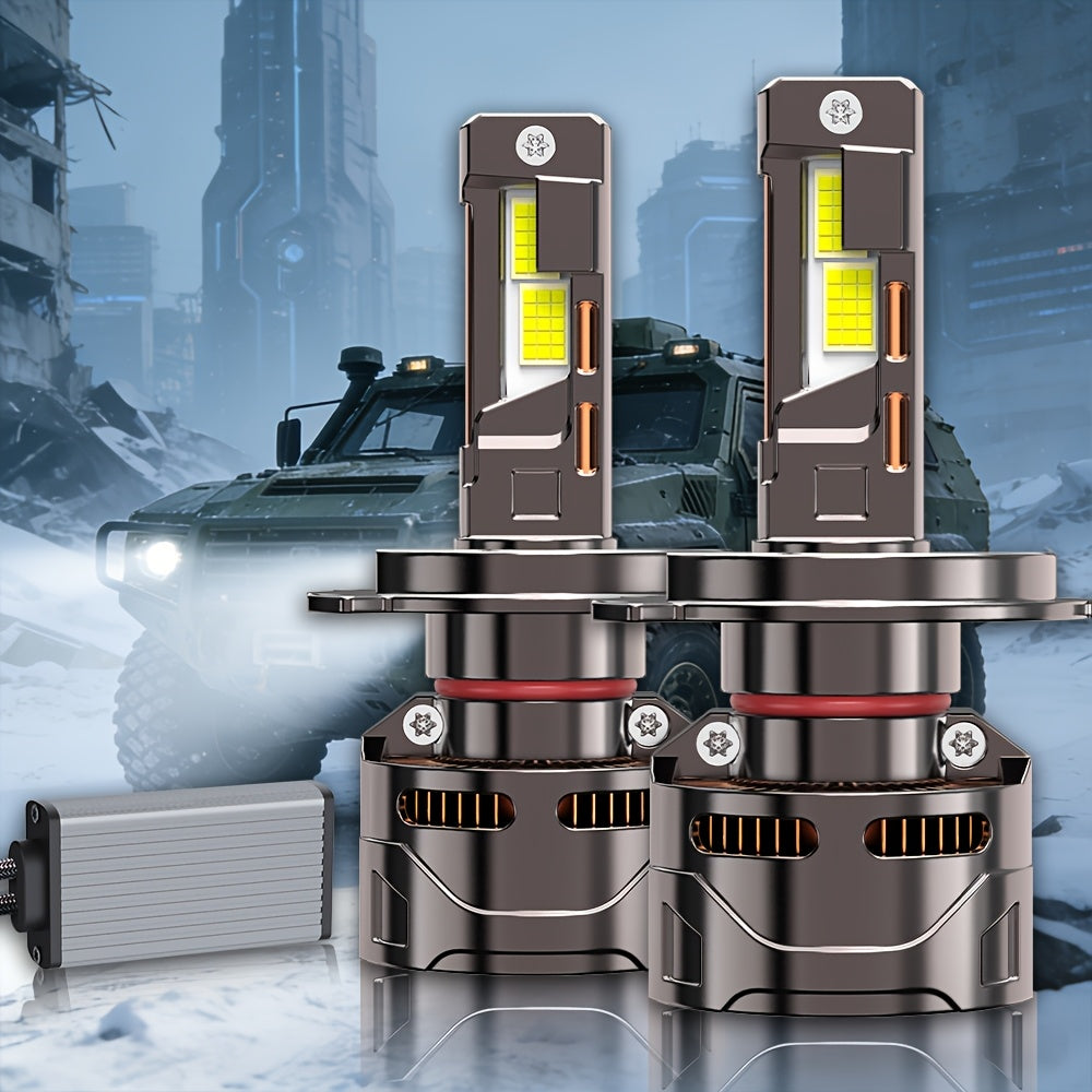 2PCS LED Car Lights - 9012/9006/9005, H11/H7/H4/H1 - 40000LM, 350W High/Low Beam, 6500K Cool White Light, 12-24V, No Battery Needed, Fast Heat Dissipation, Shining Bright Car Headlights
