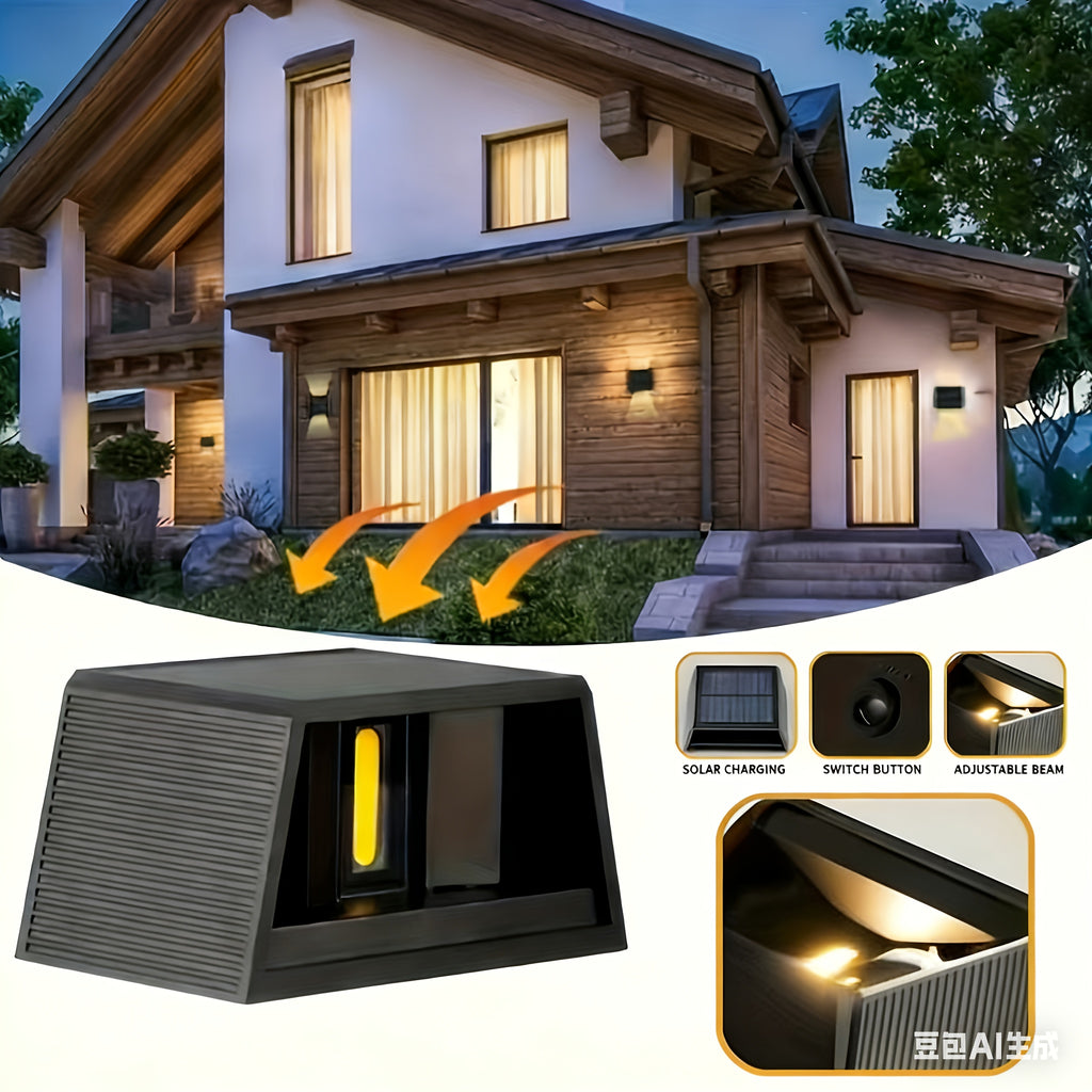 2pcs/4pcs Solar LED Wall Light, Adjustable Lighting Range, Up and Down Wall Light, for Outdoor Garden, Patio, Ambient Light, Modern Villa Landscape, Pathway, Hallway