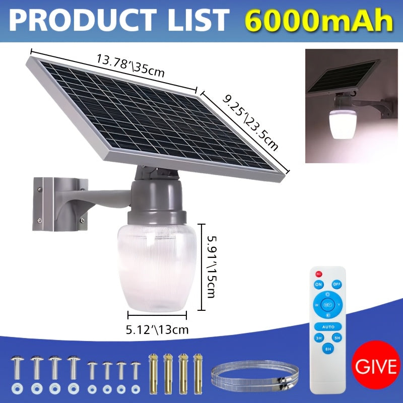 1 Piece Solar Street Light, Remote Control Light Control LED Solar Light, Adjustable Color Temperature 6500K/4000K/3000K Courtyard Light, Perfect for Parking Lots, Courtyards, Gardens, Villas, Outdoor Solar Courtyard Light