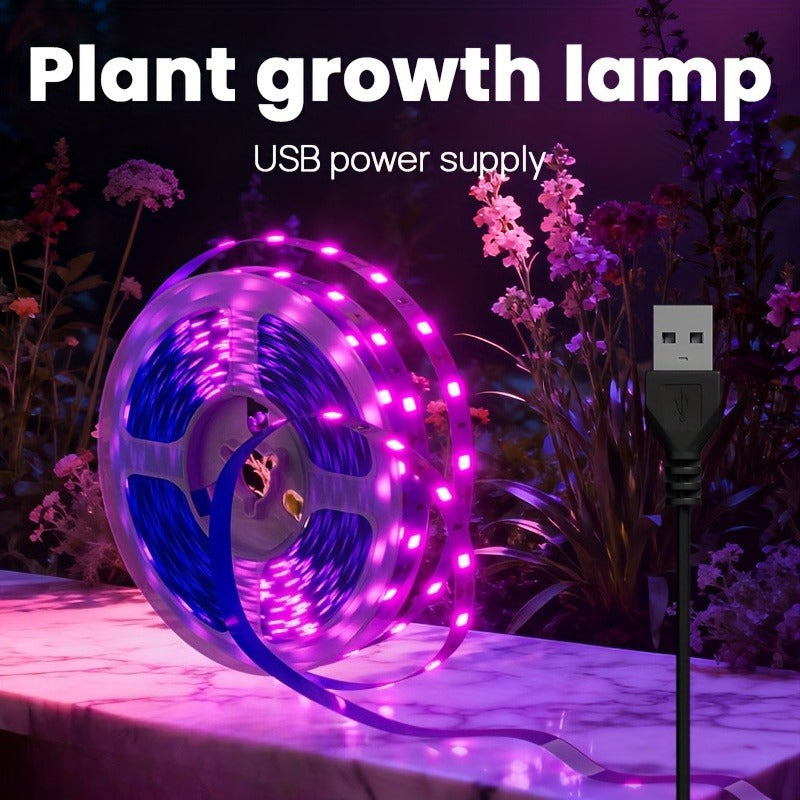 Smart Full Spectrum LED Plant Grow Light Strip, USB Powered Indoor Greenhouse Horticulture Flower Seedling Grow Lamp