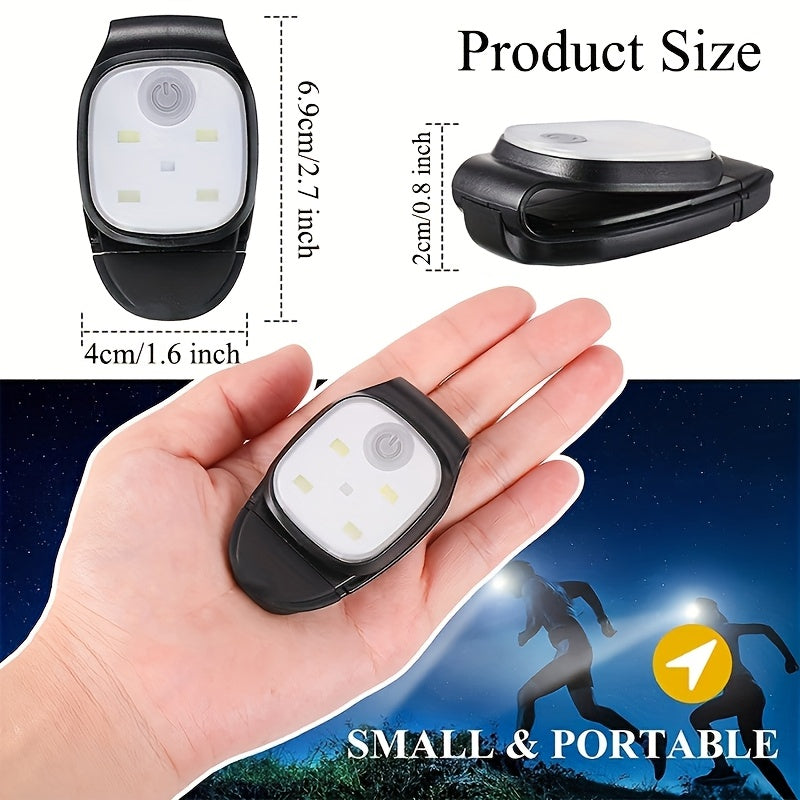 USB夹子灯 白光照射 红光警 户外夜跑夹式跑步灯 USB 可充电适用于慢跑、徒步、露营、 轻巧便携