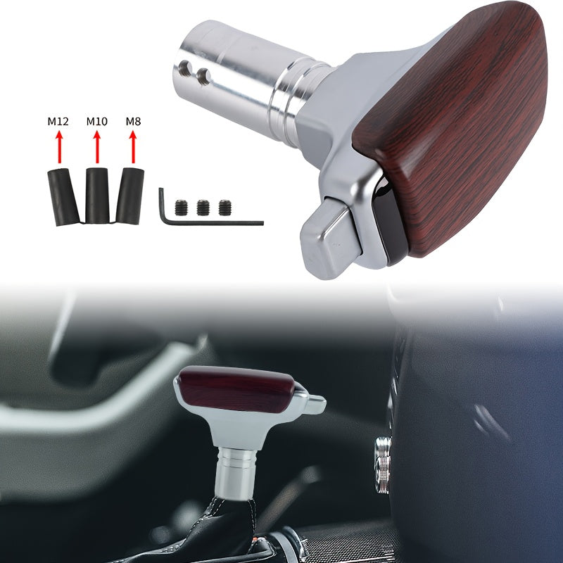 This Gear Shift Knob Features an Alloy Cover and Lever-Style Design, Paired with a PU Leather Shift Boot, Suitable for Most Automatic and Manual Transmission Vehicles