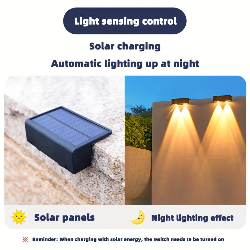 Outdoor Wall Light Solar Charging Landscape Light Wall Washer Light Villa Garden Community Wall Hanging Lamp Decorative Beautiful Light, Suitable for Villa, Courtyard Wall, White Light and Warm Light Freely Adjustable