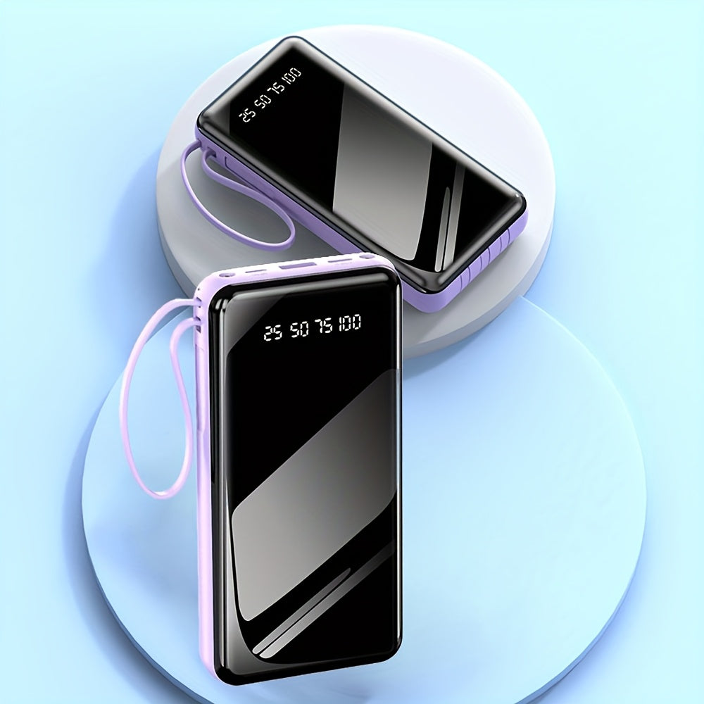 40000mAh/ 50000mAh 電力銀行便攜式充電器 2.1A 快速充電外部電池包電力銀行帶有電纜 LED 燈兼容智能手機，適用於 for iphone、 for iPad、 for Samsung 和市場上大多數智能裝置
