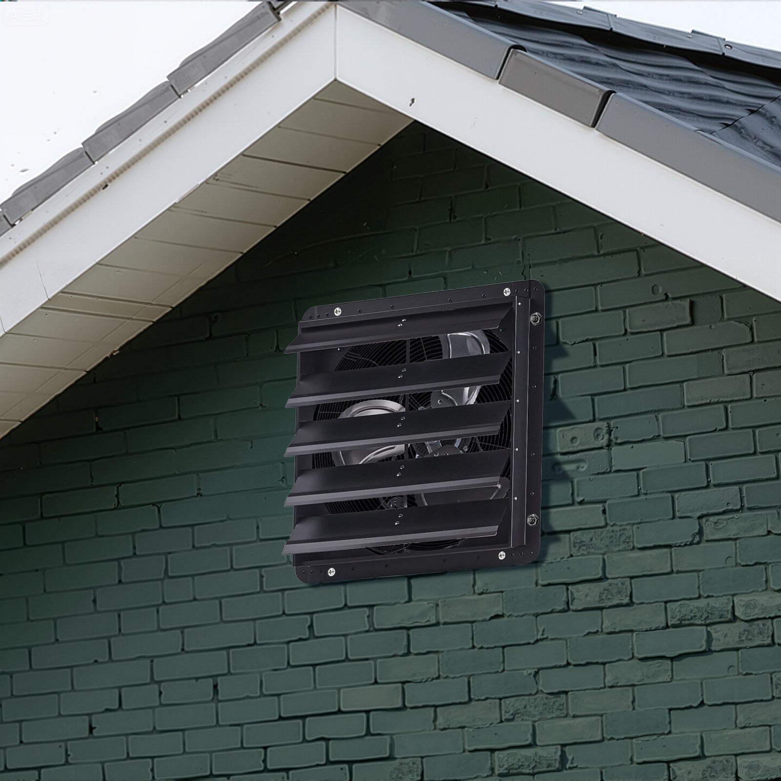 VEVOR 10/12/14/20/24 Inch Window Shutter Exhaust Fan, Wall Mounted Attic Vent Fan with Variable Speed Controller, AC Motor, Heavy Gauge Steel, Low Noise, Black, Ideal for Shed Garage Greenhouse Ventilation Cooling