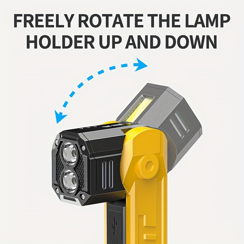 1 SMILINGSHARK GZ5106 Ultra-Bright LED Flashlight, Multi-Functional Rechargeable Work Light, 7 Lighting Settings, Ideal for Night Tasks, Camping, Daily Use & Emergencies