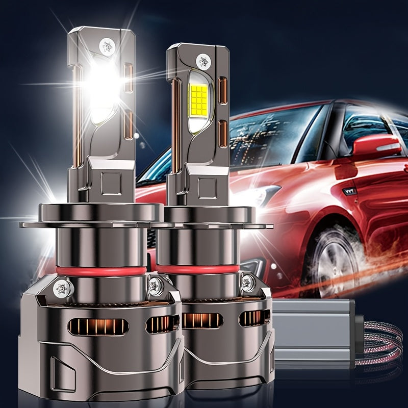 2Pcs for Truck or Car (12V-24V) 59500LM Super Bright LED Canbus H8 H9 H11 H16, H1, H7 H18, 9005/HB3, 9006/HB4, 9012/HIR2, Car Light, 7500K, 9570 Chip, 800% Brightness, Car Headlight Bulbs