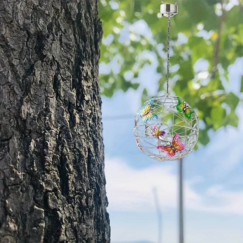 Solar Outdoor Butterfly Ball Light Small Butterfly Style Old