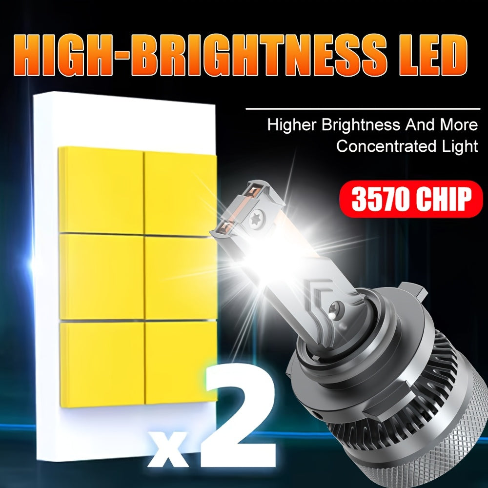 2pcs H1 H4/9003/HB2 H7/H18 H16/H11/H9/H8 9005/HB3 9006/HB4 9012/HIR2 LED 汽车大灯，800%高亮度 3570 CSP 芯片 240W 28400LM 远近光雾灯快速散热 即插即用，不含电池.O130