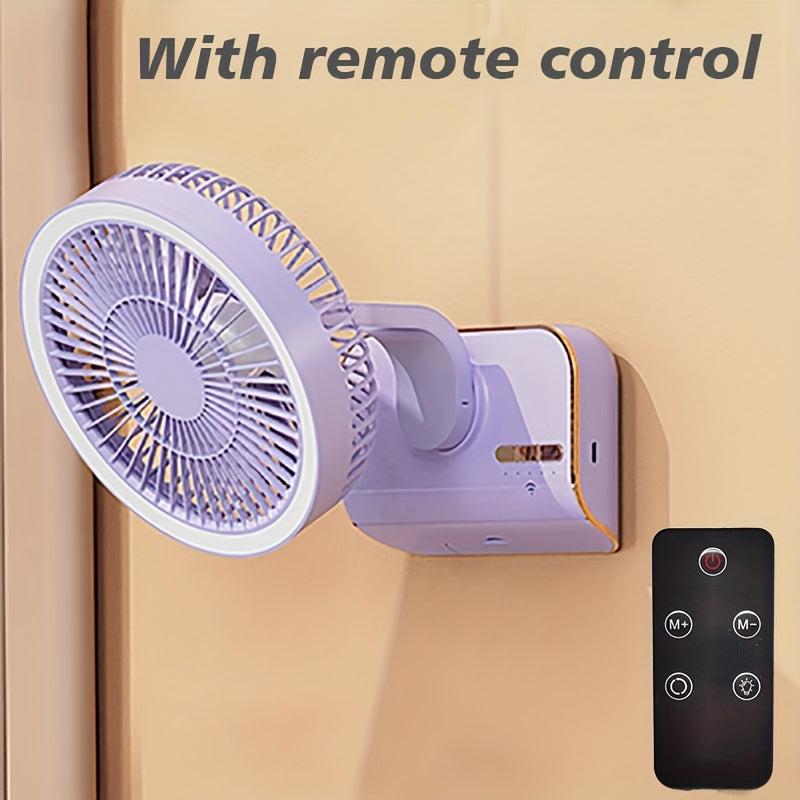 Multifunctional 3-in-1 Fan, Desktop Table Wall Mount Combo Fan, Built-in 2400mAh Battery, USB Rechargeable, Lightweight Portable Design for Home, Office and Dormitory