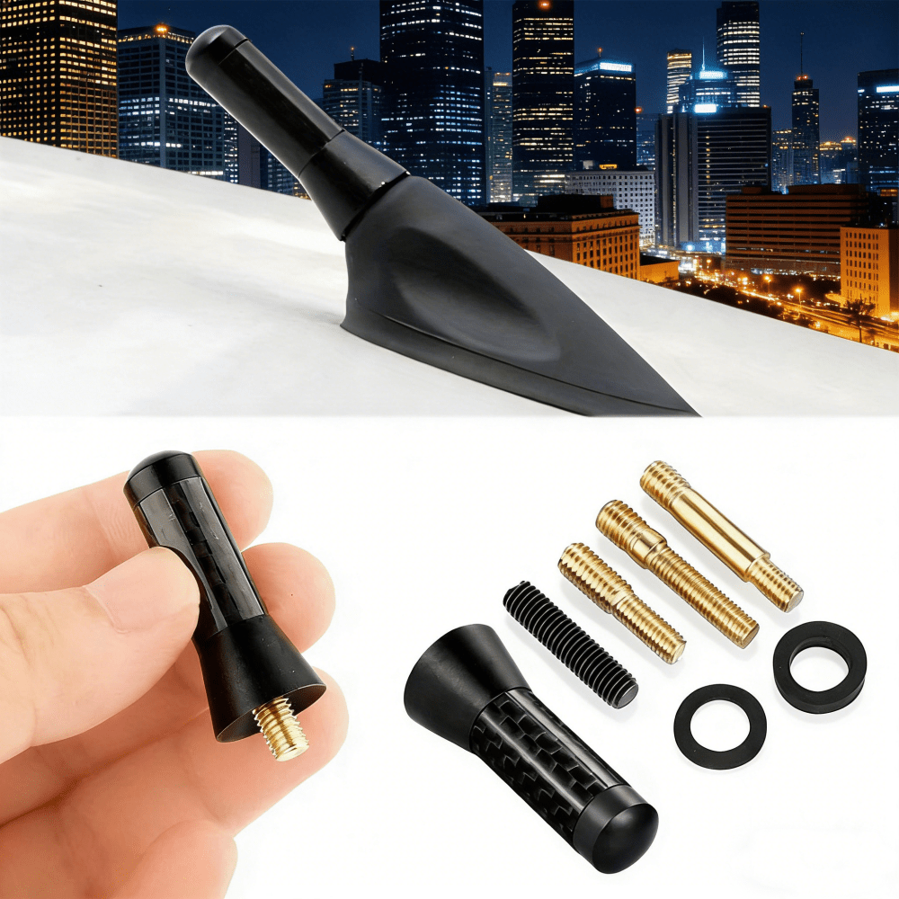 Universal 1.38-inch Carbon Fiber Screw-On Metal Short Antenna | Styling Car Roof Antenna, Decorative Appearance, Aluminum Alloy Construction
