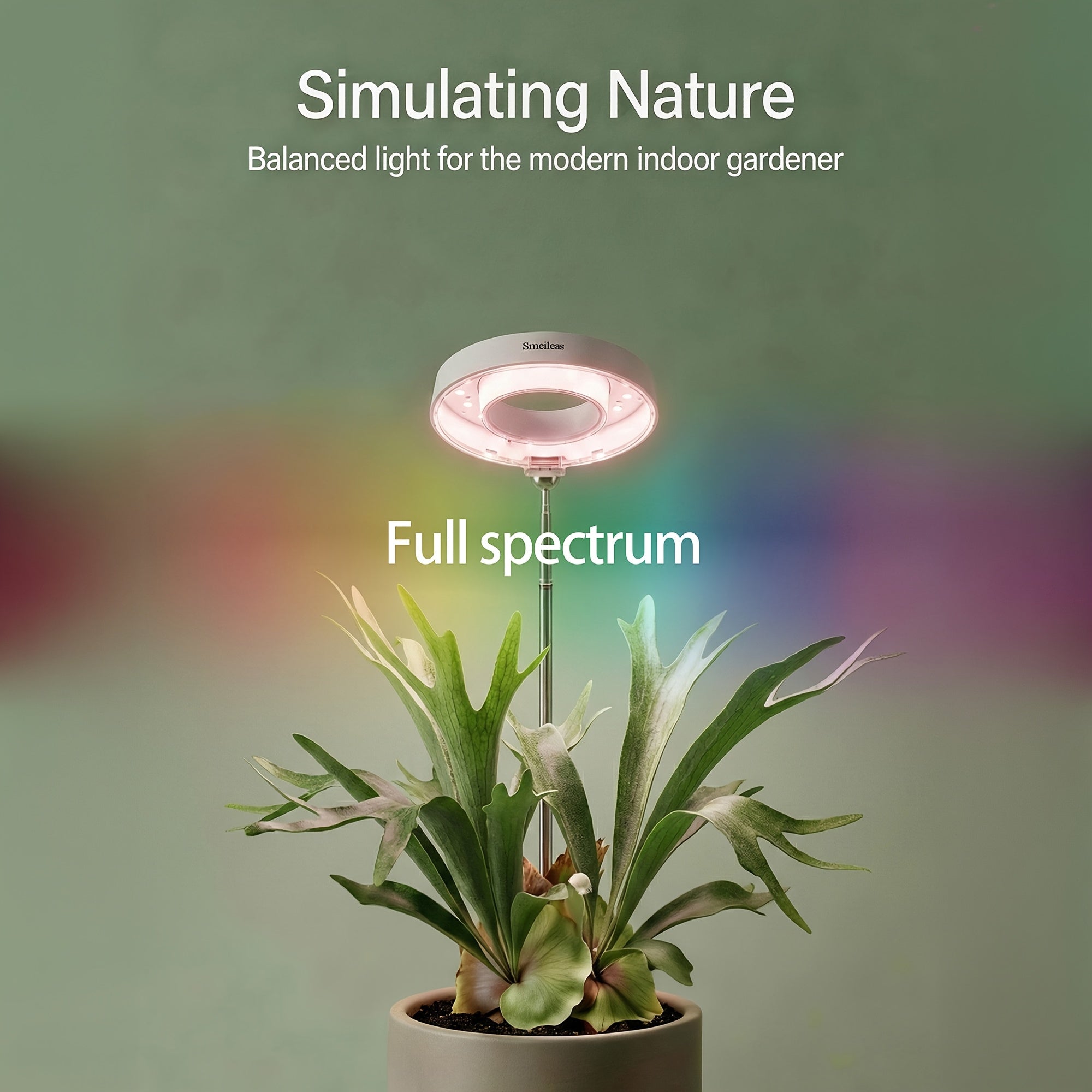 3-Pack Indoor Plant Grow Light, 720° Magnetic Mount Head, Full Spectrum, Height Adjustable, 3/6/9H Timer & Brightness Dimmable, for Tall Floor Plants, White