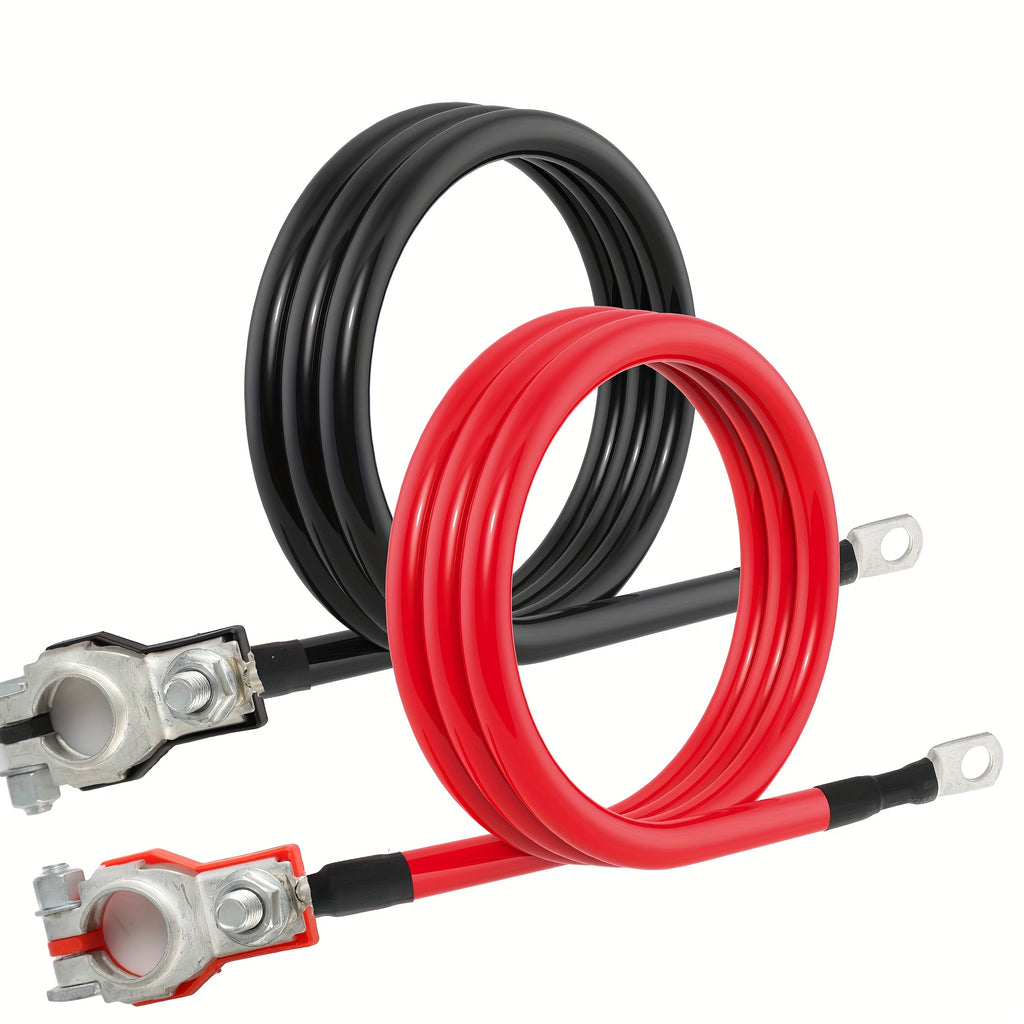 10AWG/12AWG Battery Inverter Cable & Terminal Connector, Car Battery Terminal, Universal Top Post Negative Positive, RV - 30cm/11.81in, 50cm/19.68in, 1m/43in, Suitable for Car, Truck, Motorcycle, Solar Battery, No Battery Required