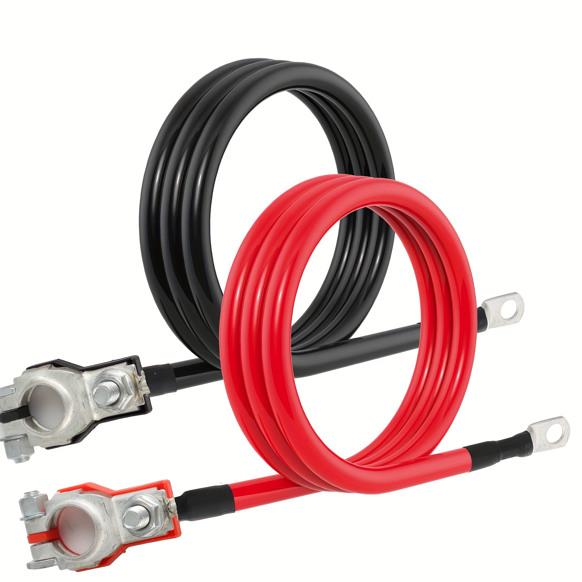 10AWG/12AWG Battery Inverter Cable & Terminal Connector, Car Battery Terminal, Universal Top Post Negative Positive, RV - 30cm/11.81in, 50cm/19.68in, 1m/43in, Suitable for Car, Truck, Motorcycle, Solar Battery, No Battery Required