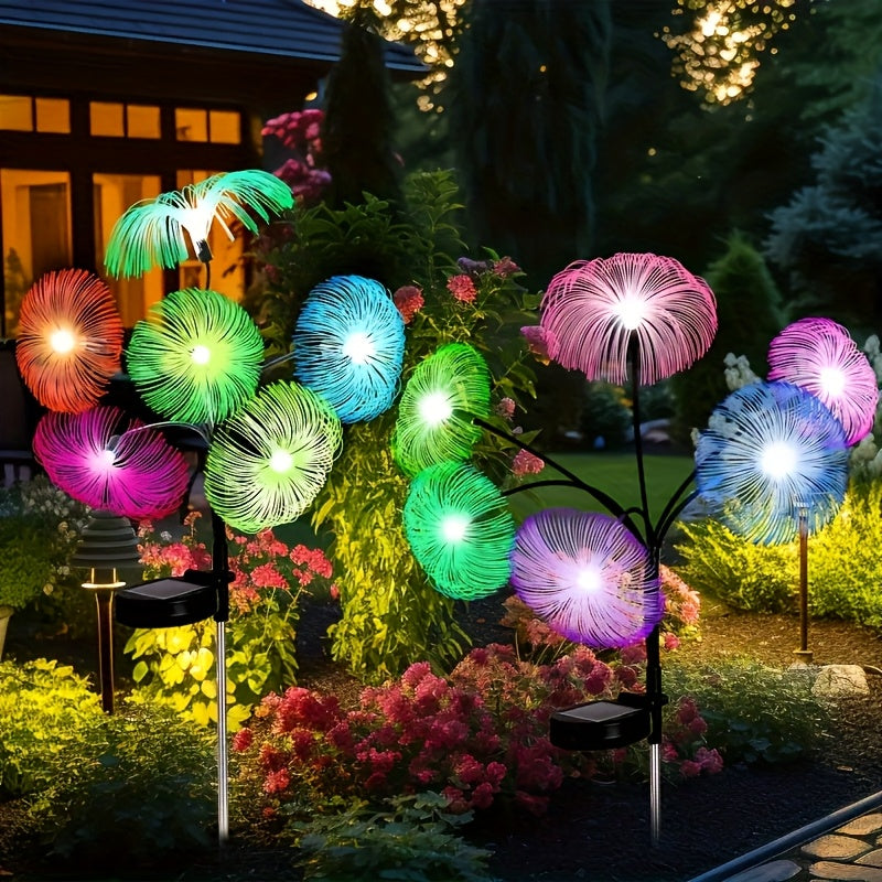 Solar 6 Jellyfish Outdoor Light - Automatic On/Off Solar Garden Lantern with Hanging Tentacle Design, Suitable for Path, Lawn, Patio, Halloween, Christmas - Stainless Steel Construction, Lawn Decoration, Holiday Ornament