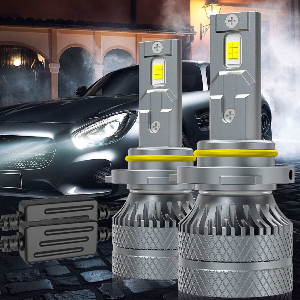 2-Pack Car LED Headlight Bulbs, Providing 29100 Lumens Brightness, 6500K Color Temperature, 220W Power, Designed Canbus Error-Free, Offers 600% Higher Brightness, Suitable for High/Low Beam Applications, Compatible with H1