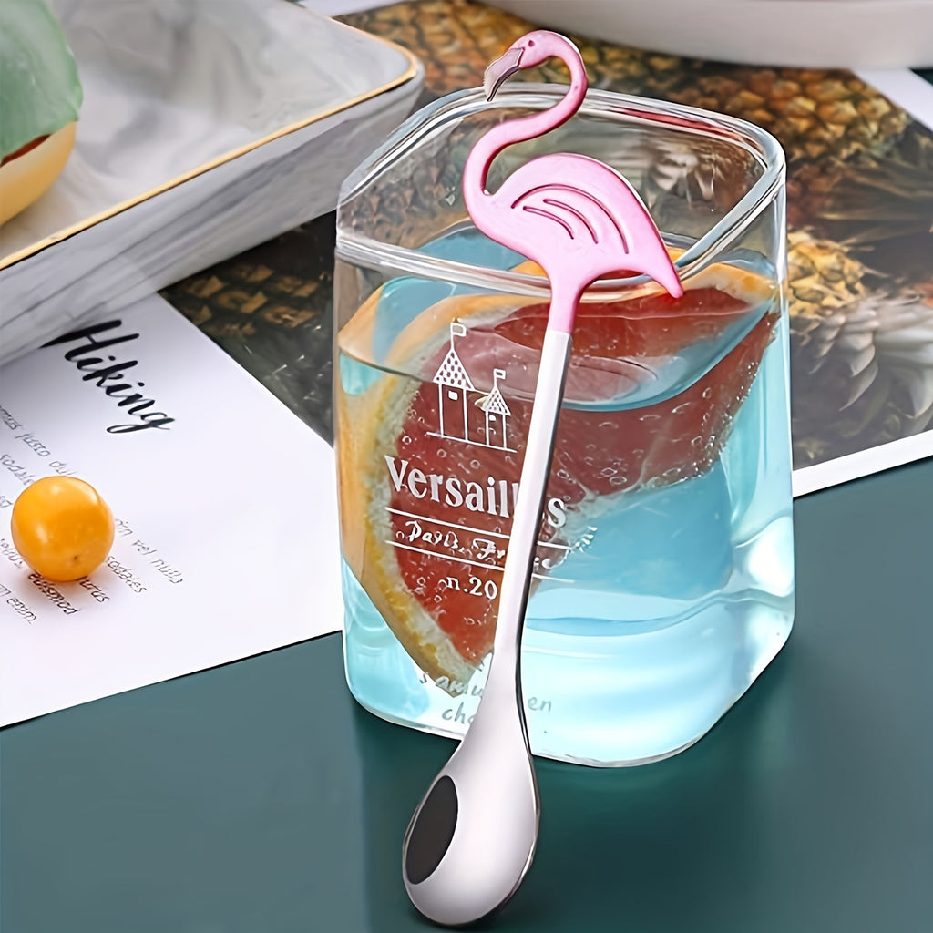 2 Flamingo Spoons, 5.1 Inches, Animal Spoon, Stainless Steel Dessert & Coffee Stirring Spoon, Tea Spoon, Tableware, Kitchen Accessory