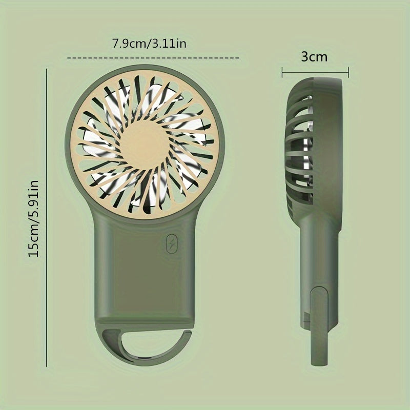 Handheld Foldable Desktop USB Charging Mini Fan, Simple Portable Quiet Personal Cooling Fan