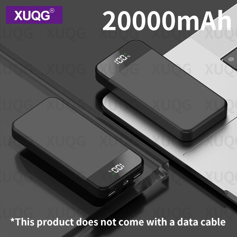 20000mAh Power Bank with LED Power Display, Built-in LED Light, Dual Input/Output, Compact Portable Charger for Mobile Phones