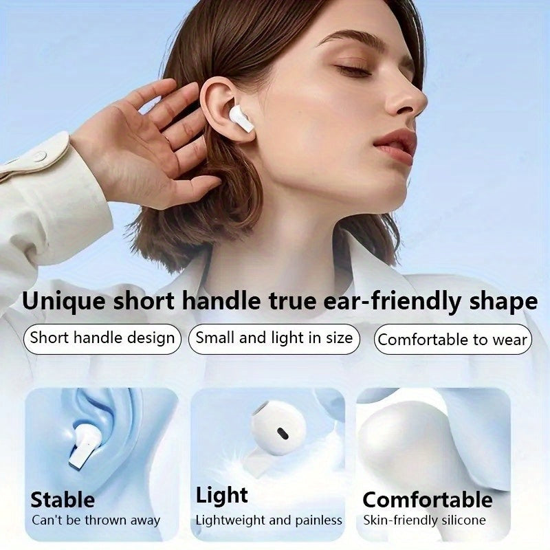 1个Hifi 9D立体声无线耳机，动漫卡通设计，触控操作，轻量塑料材质，半开放式后盖耳机，通话清晰&运动适用，兼容iPhone&安卓手机，可充电电池，真无线耳机