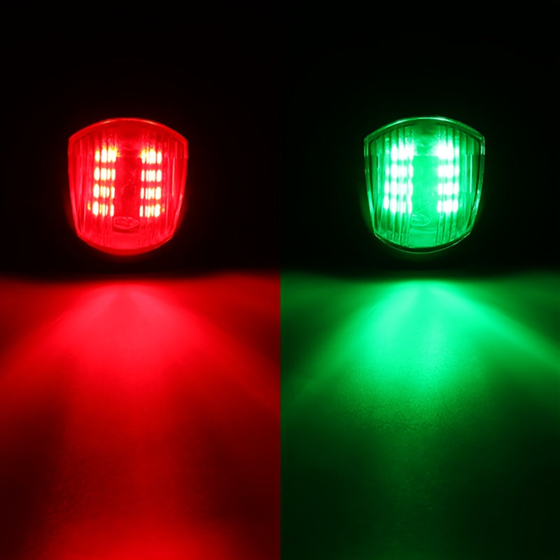 2-Piece Red & Green Navigation Lights, Yacht Lights, Marine Lights, Boat Signal Warning Lighting