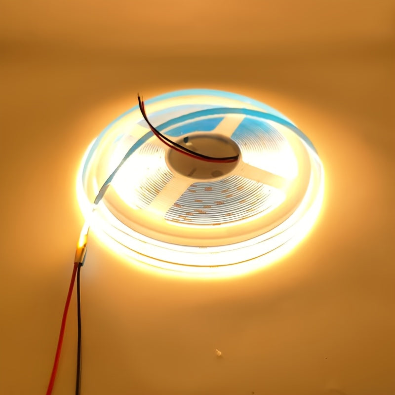 393.7英吋 COB LED燈條 12V 320顆/公尺 8mm | CRI90 高亮度 彈性 LED燈帶，適用於室內居家櫥櫃臥室廚房舞台背光照明（僅燈條）